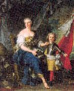 Jean Marc Nattier Mademoiselle de Lambesc as Minerva, Arming her Brother the Comte de Brionne oil painting picture wholesale